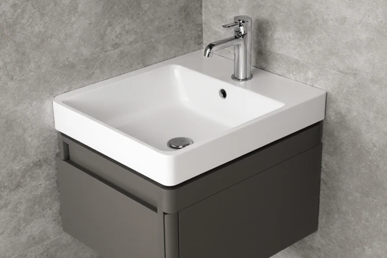 How to design the washbasin at the corner of the bathroom?